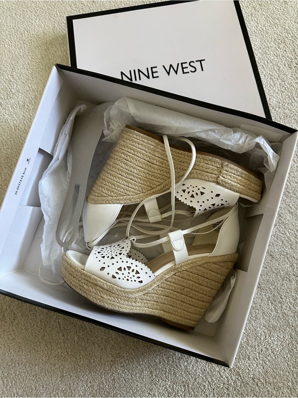 Nine West White Wedge Sandals